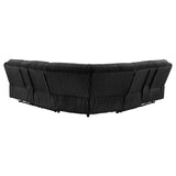 Plastic legs supporting sectional sofa