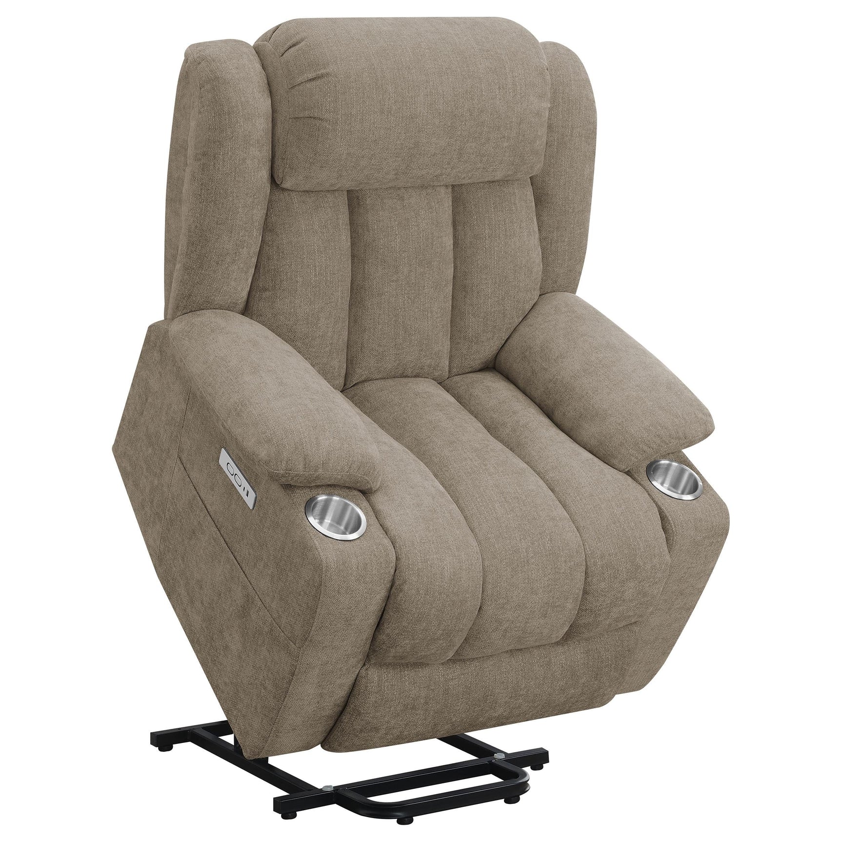 Plush cushioning and contour tufting on recliner seat