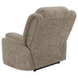 Houston Camel Upholstered Power Lift Recliner Chair front view