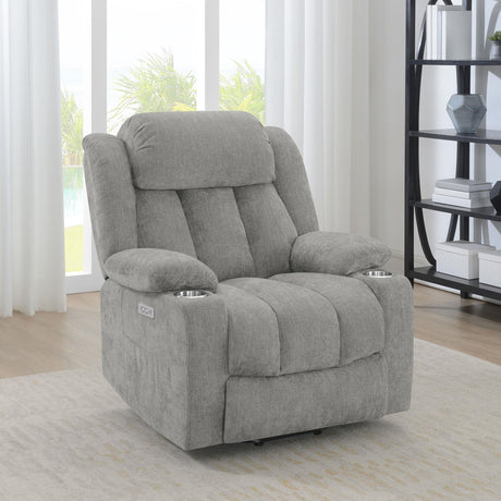Houston power lift recliner side view showing USB control panel
