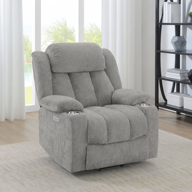 Houston power lift recliner side view showing USB control panel