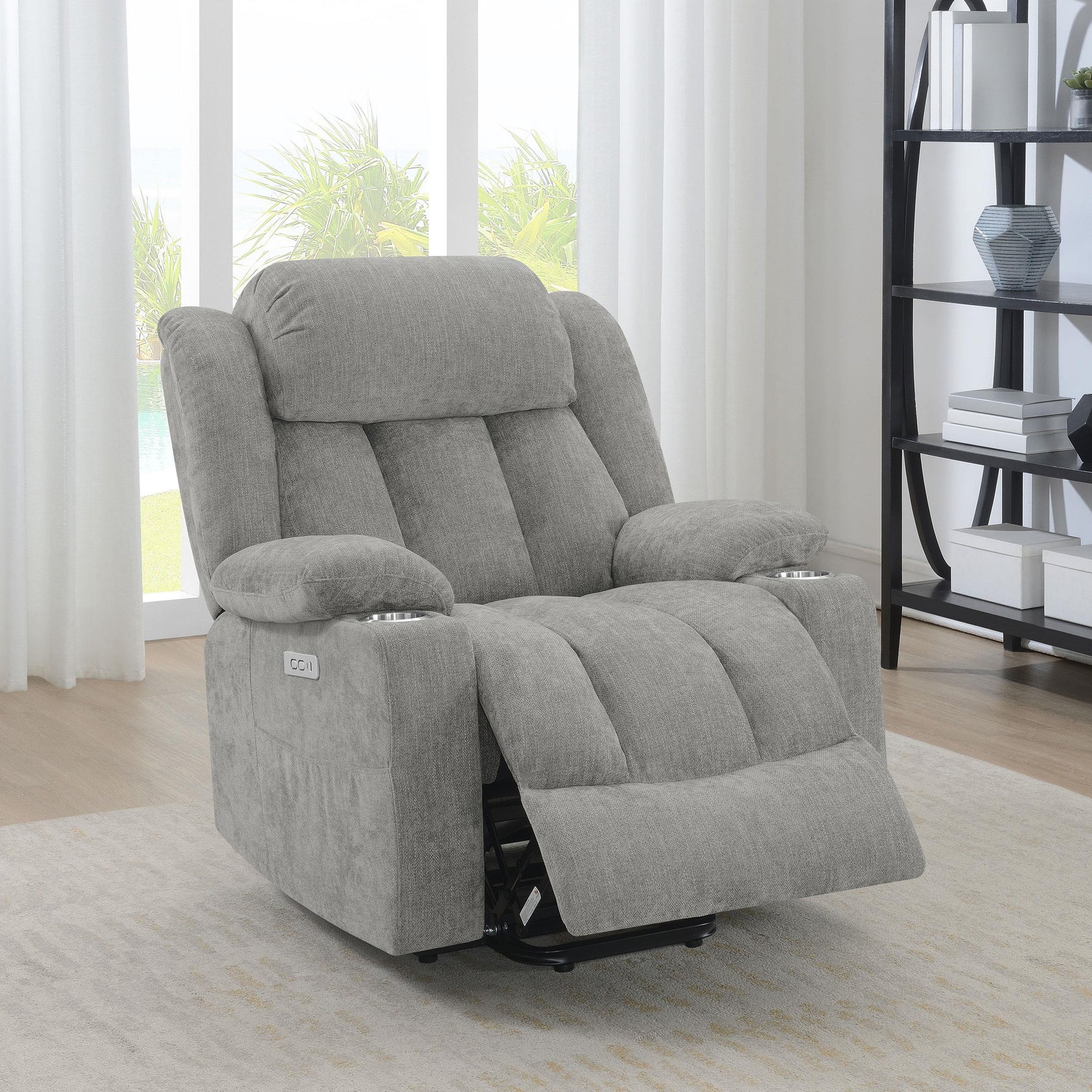 Close-up of Houston recliner tufted seat upholstery