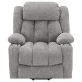 Back view of Houston grey upholstered recliner