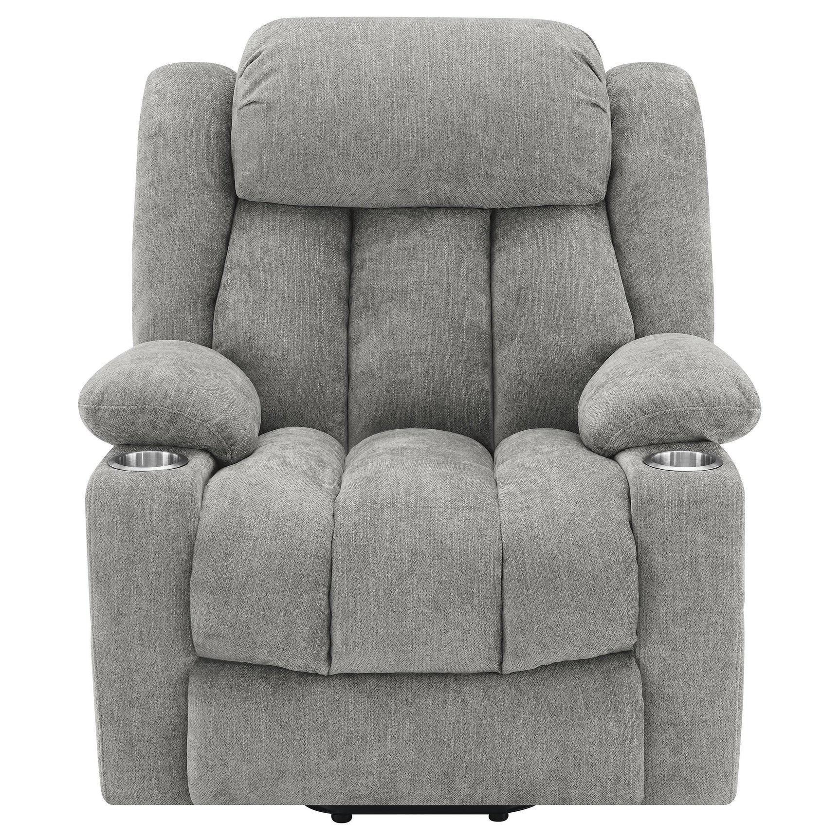 Back view of Houston grey upholstered recliner