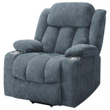 Closeup of plush pillowtop armrest fabric