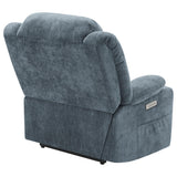 Seating surface with contour tufting in slate fabric