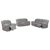 Grimm Gray Reclining Loveseat closeup