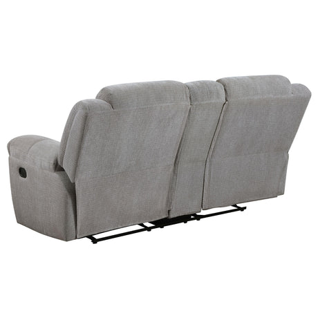 Pillow top arm support on loveseat
