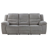 Reclined position of Grimm Manual Reclining Sofa with footrest extended