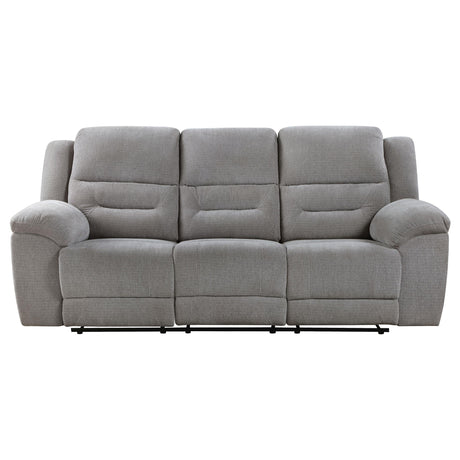 Reclined position of Grimm Manual Reclining Sofa with footrest extended