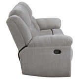 Storage compartment inside Grimm Reclining Sofa with soft-close lid
