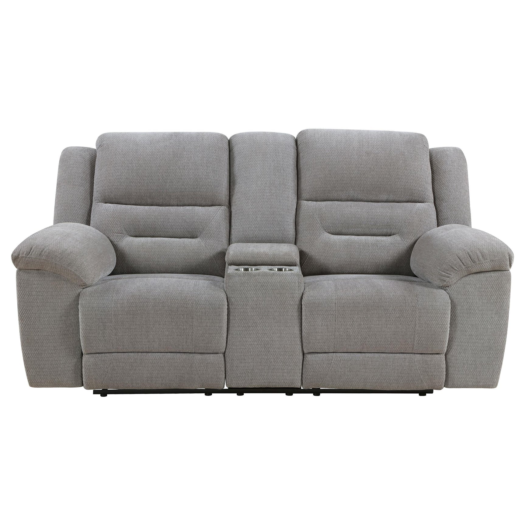 Soft-close storage compartment inside loveseat