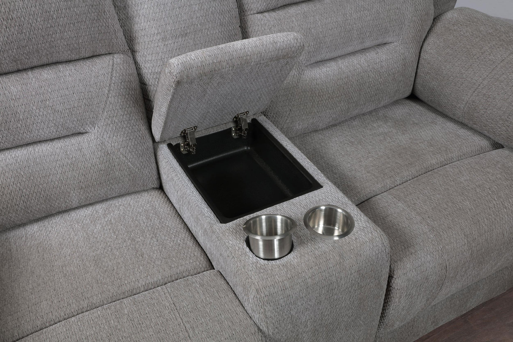 Soft textured gray upholstery