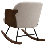 Paige rocking chair seat detail in beige boucle
