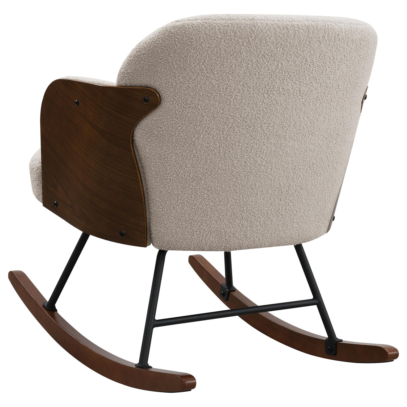 Paige rocking chair seat detail in beige boucle