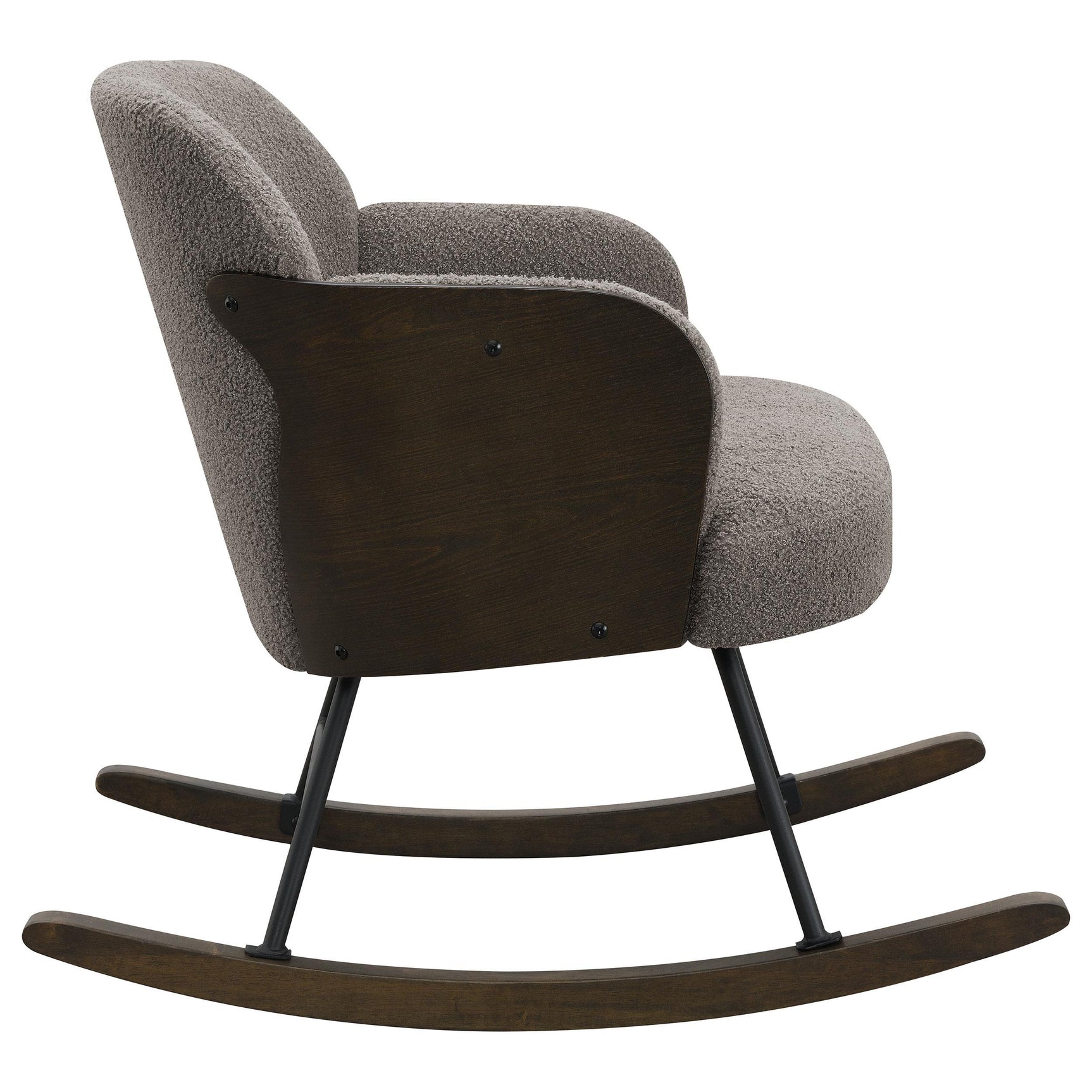 Detailed metal hardware on rocking chair base