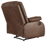Back view of Bladewood Coffee Faux Leather Recliner