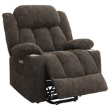 View of built-in USB port on Houston power lift recliner