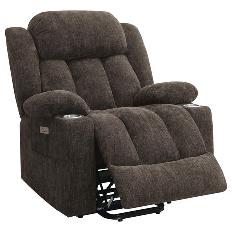View of built-in USB port on Houston power lift recliner
