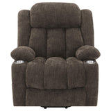 Power lift recliner chair fully reclined position