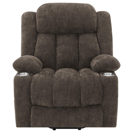 Power lift recliner chair fully reclined position