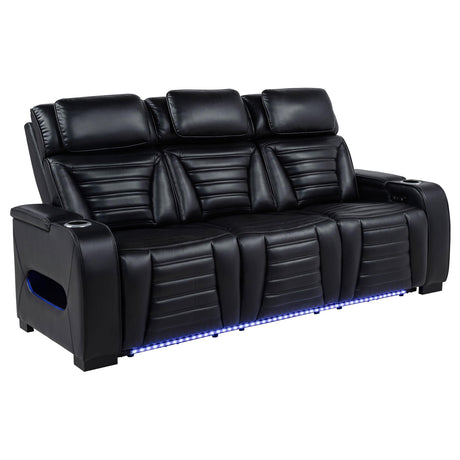Zuma Sofa center console with cup holders and USB ports