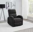 Grant Power Recliner side view in charcoal grey fabric