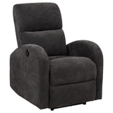 Recliner chair showing power reclining switch panel