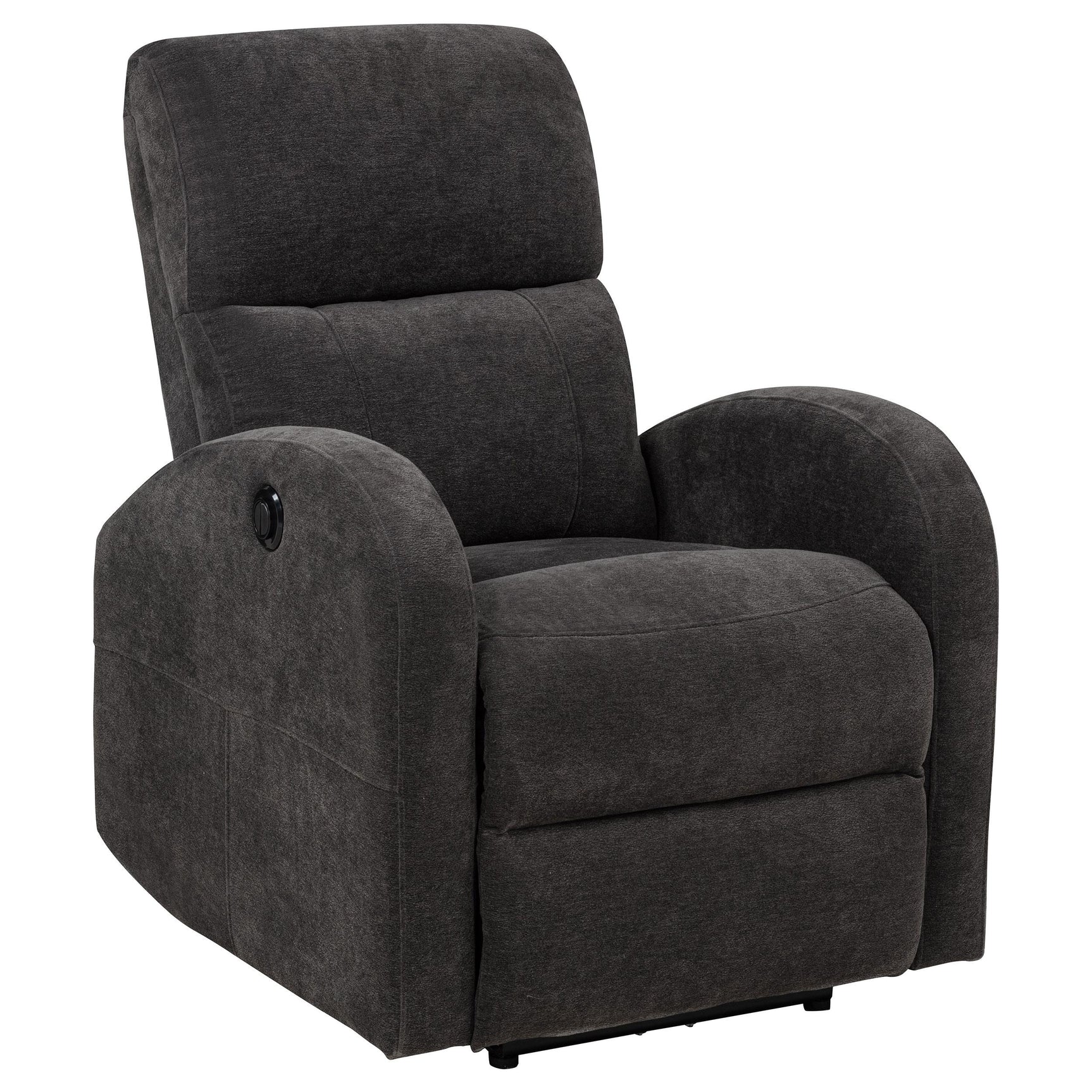 Recliner chair showing power reclining switch panel