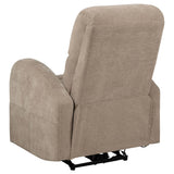 Chair legs with plastic glides visible