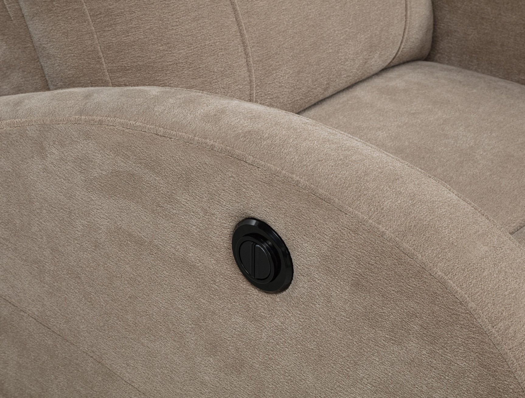 Attached back cushion with smooth fabric