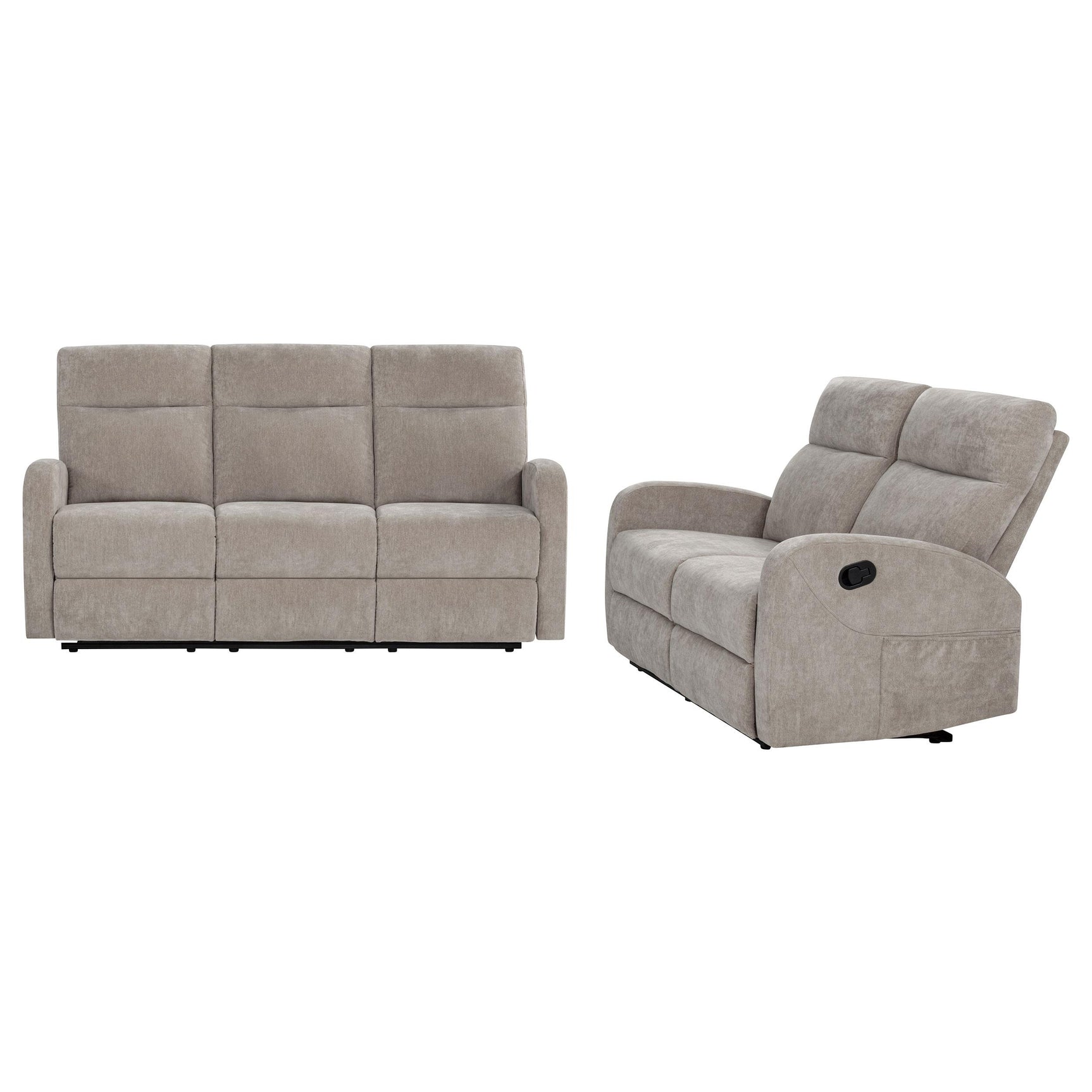 Hamilton reclining sofa side angle
