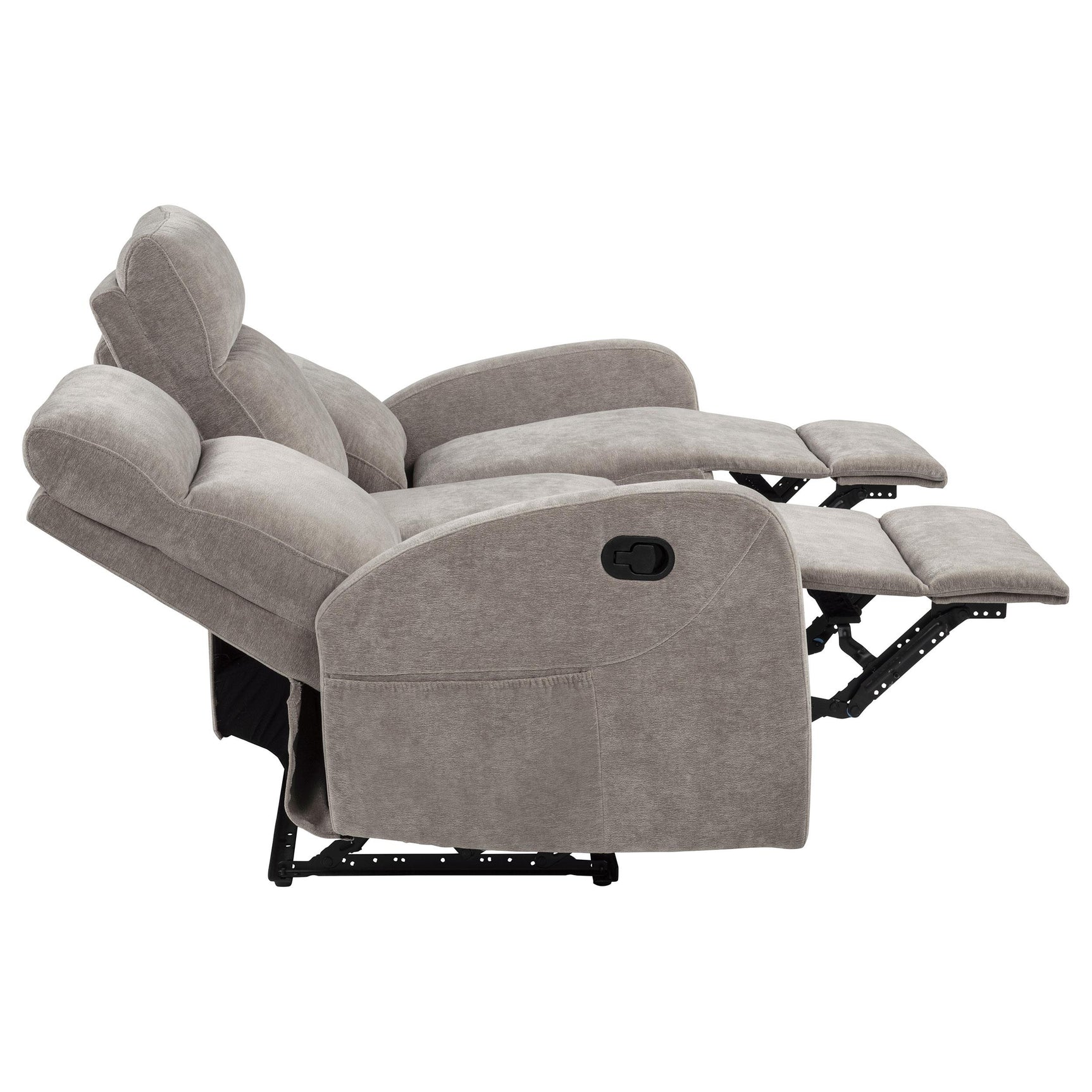 Segmented back cushions on sofa