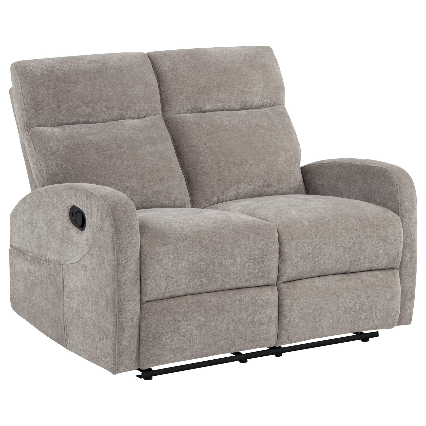 Plush pillow arms on loveseat