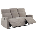 Hamilton 3-piece Chenille Manual Reclining Sofa Set Sand
