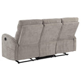 Hamilton 3-piece Chenille Manual Reclining Sofa Set Sand