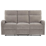 Hamilton Chenille Upholstered Manual Reclining Sofa Sand