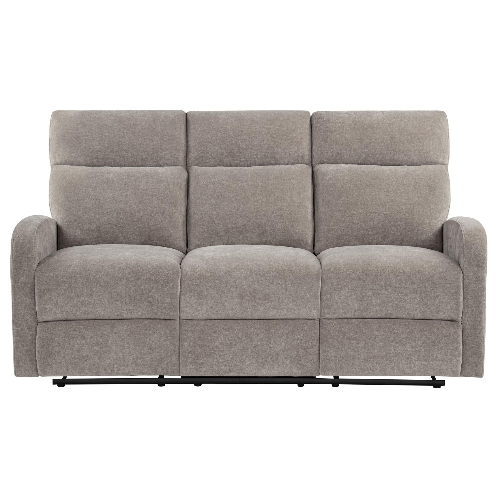 Hamilton Chenille Upholstered Manual Reclining Sofa Sand