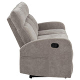Hamilton Chenille Upholstered Manual Reclining Sofa Sand