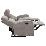 Hamilton Chenille Upholstered Manual Reclining Sofa Sand