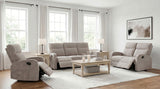 Hamilton Chenille Upholstered Manual Reclining Sofa Sand