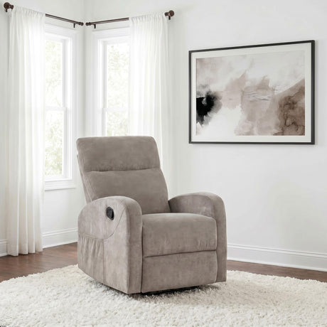 Hamilton Recliner side view showing glider mechanism