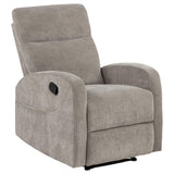 Recliner footrest extended in manual recline position
