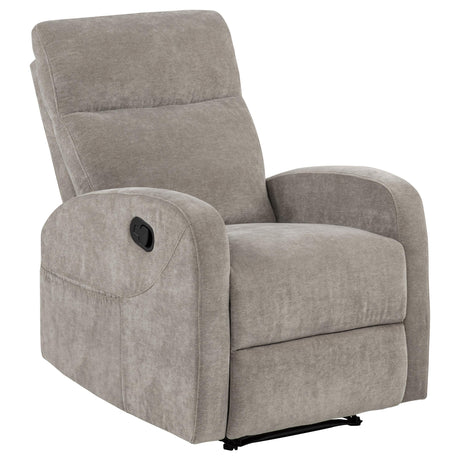 Recliner footrest extended in manual recline position