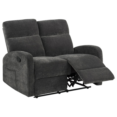 Attached foam seat and back cushions on sofa