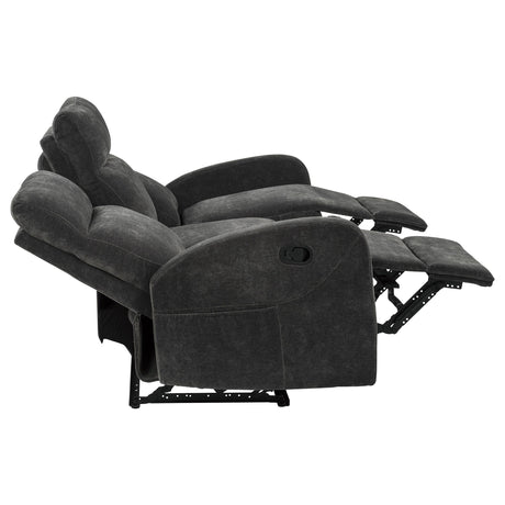 Hamilton reclining sofa in charcoal grey, front view