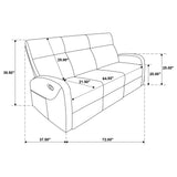 Hamilton reclining sofa in charcoal grey, front view