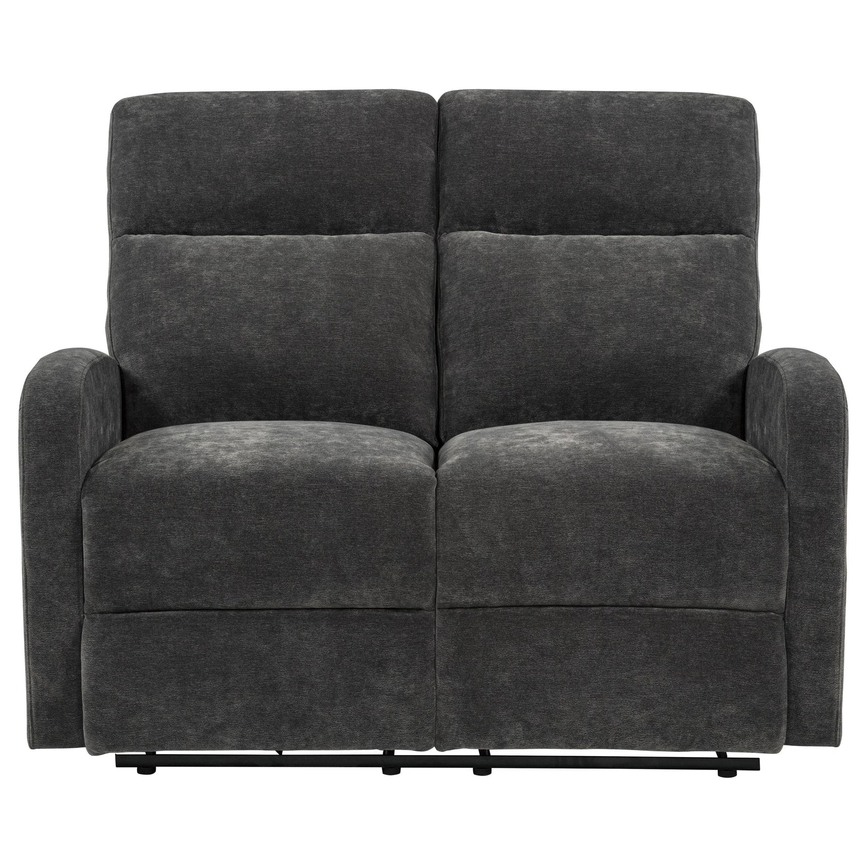 Full view of Hamilton reclining loveseat from front angle