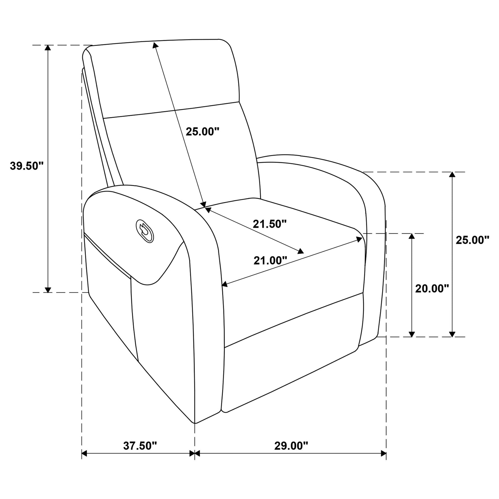 Detailed stitching on Hamilton chair arm