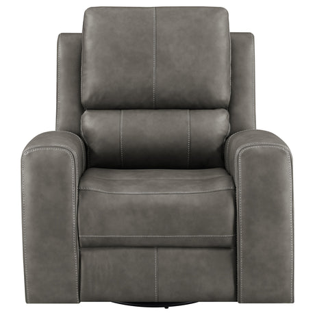 Close-up of leatherette upholstery and plush cushioning